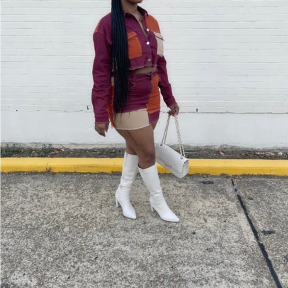 Fashion nova Denim  sweater skirt set - Picture 5 of 11